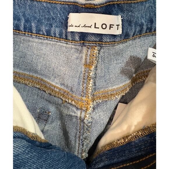 Loft The Wide Leg High Rise Jeans Size 14 (32) NWT - Picture 4 of 8